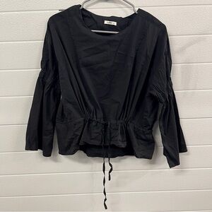 My Star Black Long Sleeve Scrunched Top Size M